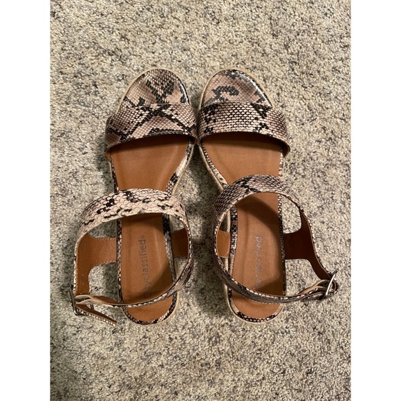 Cityclassified Snake-skin Wedge Sandals -8M - Picture 1 of 7